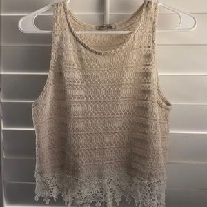 Cream Lace Tank